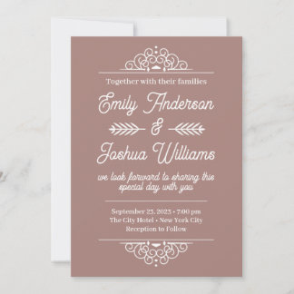 Invitación Moderno Deco | Boda elegante en oro rosa