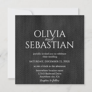Invitación Moderno delicado negro Minimalista Texturizado Bod