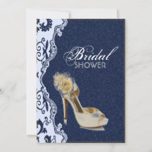 moderno denim lace Floral país ducha de novia