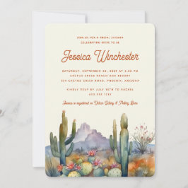 Invitación Moderno Desierto de Terracota Cactus Ducha Bridal
