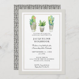 Invitación Moderno Desierto Rústico Cactus Pots Ducha Bridal