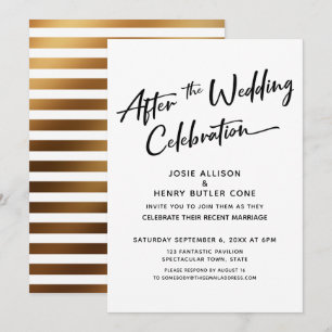 Invitación Moderno después de la celebración Boda de las band