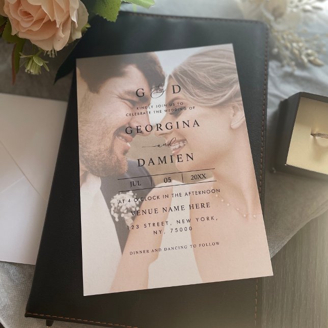 Invitación Moderno desvanecimiento de 2 fotógrafos y todo en  (Subido por el creador)