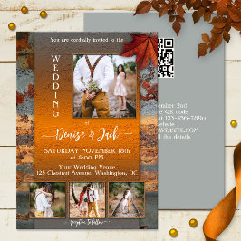 Invitación Moderno Diseño Industrial Foto Boda Caída
