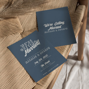 Invitación Moderno Dusty Blue Bold Whimsical Boho Boda