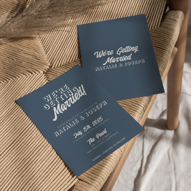 Invitación Moderno Dusty Blue Bold Whimsical Boho Boda (Subido por el creador)