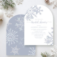 Moderno Dusty Blue Snowflake Winter Bridal Shower