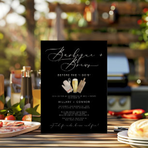 Invitación Moderno Edgy Su Calligrafía BBQ & Brets