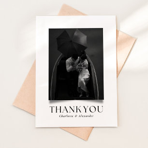 Invitación Moderno efecto Sombra en blanco y negro Gracias ta