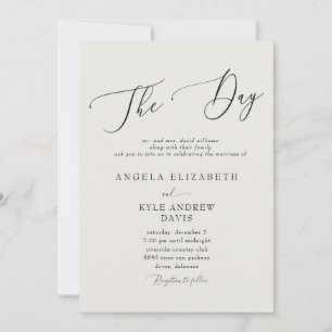 Invitación Moderno El Día Beige Elegante Y Boda Moderno