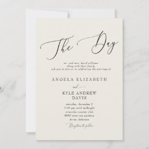 Invitación Moderno El Día Beige Elegante Y Moderno Boda II