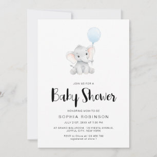 Invitación Moderno elefante lindo Baby Shower