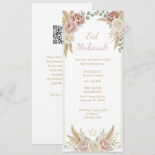 Invitación Moderno Elegante Boho Floral Eid Mubarak Digital