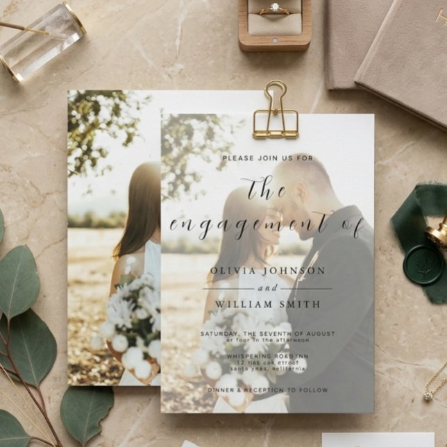 Invitación Moderno Elegante Compromiso Fotográfico (Subido por el creador)