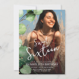 Invitación Moderno Elegante Foto Rústico Dulce 16 Cumpleaños