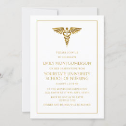 Invitación Moderno Elegante Graduado de la Escuela de Enferme
