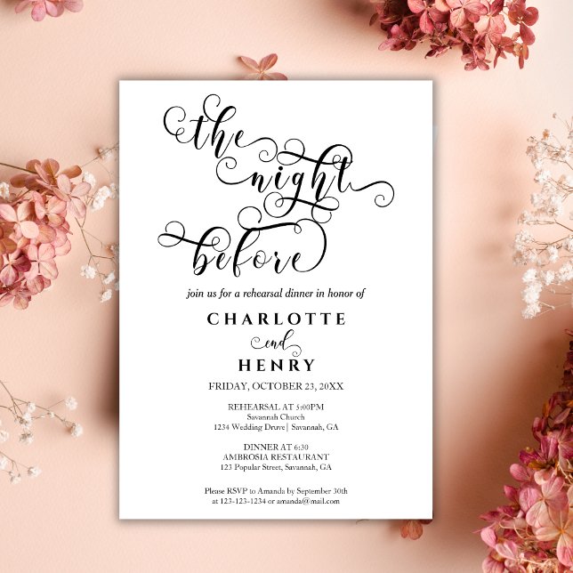Invitación Moderno Elegante La Noche Antes De La Cena De Ensa (Subido por el creador)