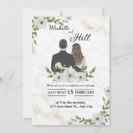 Invitación moderno elegante negro blanco vintage