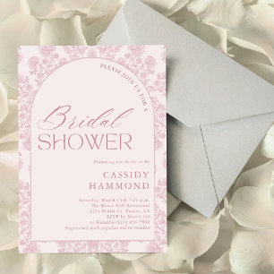 Invitación Moderno Elegante Rosa Toile Floral Despedida de So