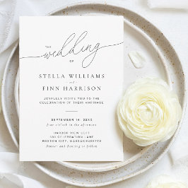 Invitación Moderno Elegante Script Minimalista Boda