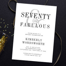 Moderno Elegante Setenta y Fabuloso Cumpleaños 70