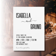 Moderno, elegante texto personalizado negro Boda
