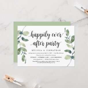 Invitación Moderno Elopement Boda, Greenery Eucalyptus