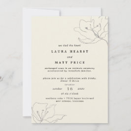 Invitación Moderno Elopement Floral Eggshell Delicate