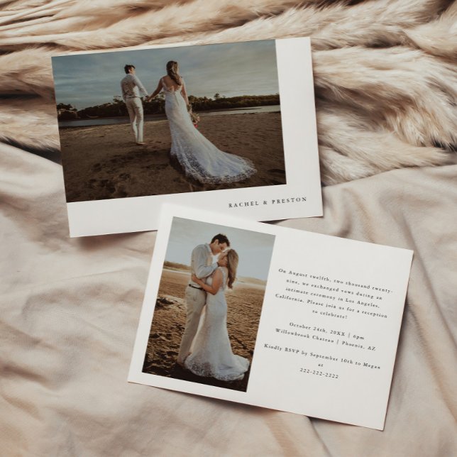 Invitación Moderno Elopement multifotografía y recepción de b (Subido por el creador)