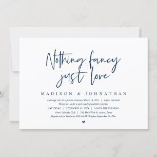 Invitación Moderno Elopement, Nothing Fancy, Just Love Invita