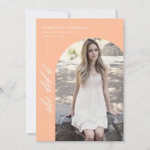 Invitación Moderno Engranaje Que Hizo Foto De Arco De Graduac