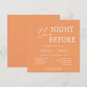 Invitación Moderno Ensayo Blanco Ensayo Cena Boda Plaza