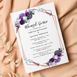 Invitación Moderno ensayo Boda floral morado