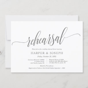 Invitación Moderno ensayo clásico, Boda y cena