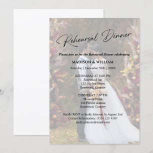 Invitación Moderno ensayo de Boda blanco y negro