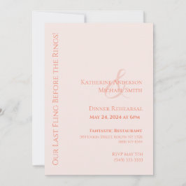 Invitación Moderno ensayo de cena Boda-Rubor