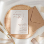 Invitación Moderno ensayo de escritura de Boho Terracotta Cen<br><div class="desc">Invitación a la cena con ensayo de tipografía moderna. Guión clásico de boho terracota invitación minimalista pero única con gran número de fecha en negrita y diseño de texto curvo.</div>