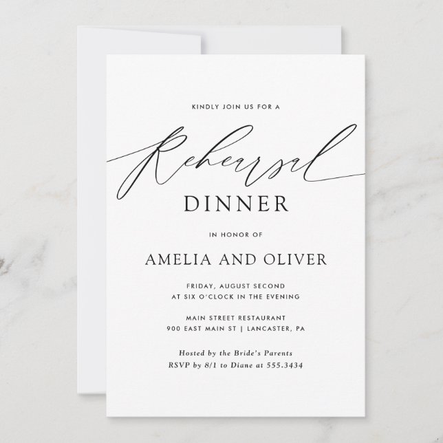 Invitación Moderno ensayo de escritura Minimalista (Anverso)