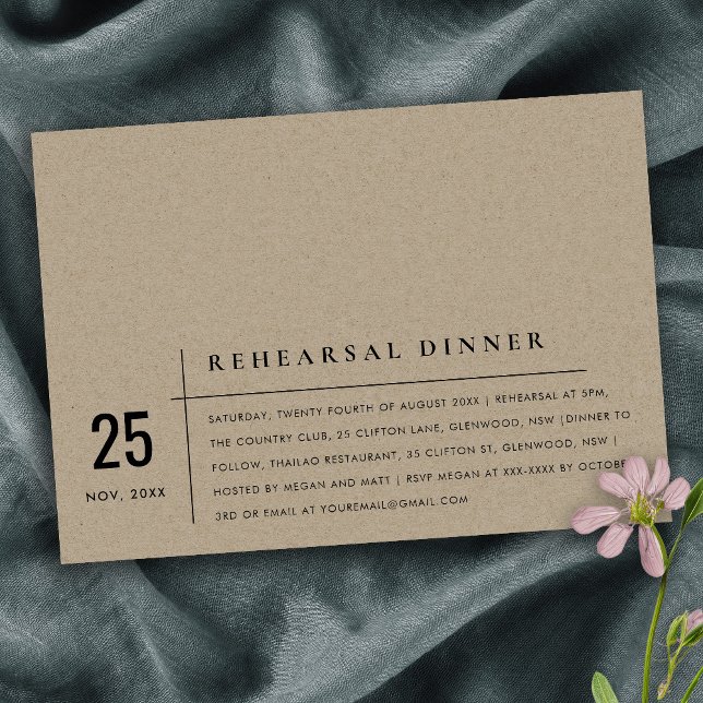 Invitación Moderno ensayo de tipografía de kraft rústico (Subido por el creador)