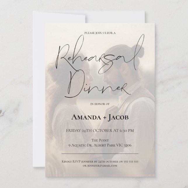 Invitación Moderno ensayo fotográfico Minimalista filtrado (Anverso)