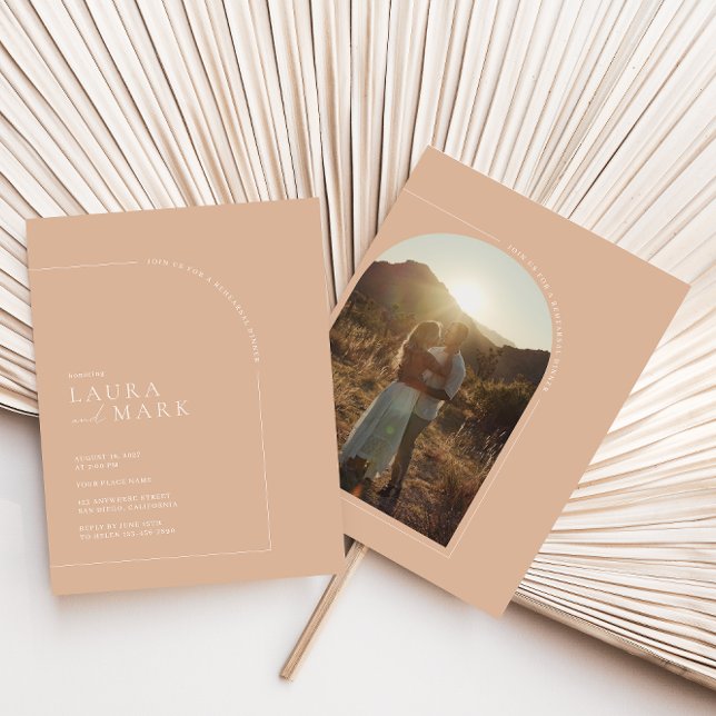 Invitación Moderno ensayo fotográfico Tan Boho Arch Cena (Subido por el creador)