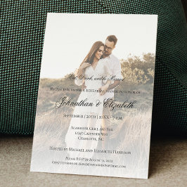 Invitación Moderno ensayo fotográfico y Boda superpuesto Cena