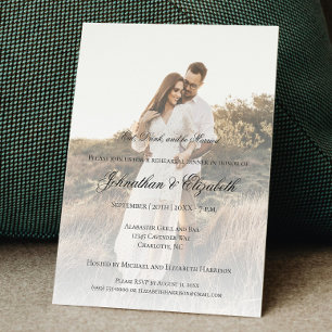 Invitación Moderno ensayo fotográfico y Boda superpuesto Cena