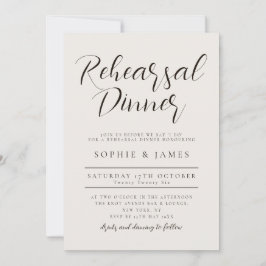 Invitación Moderno ensayo Minimalista de Boda neutro