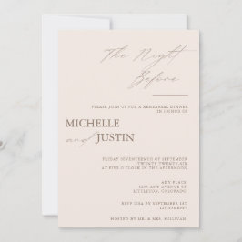 Invitación Moderno ensayo Minimalista simple Cena