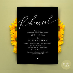 Invitación Moderno ensayo romántico Boda cena