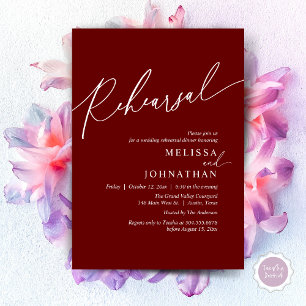 Invitación Moderno ensayo romántico Boda cena