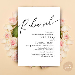 Invitación Moderno ensayo romántico Boda cena
