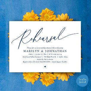 Invitación Moderno ensayo romántico-romántico Boda de cena