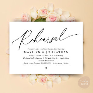 Invitación Moderno ensayo romántico-romántico Boda de cena